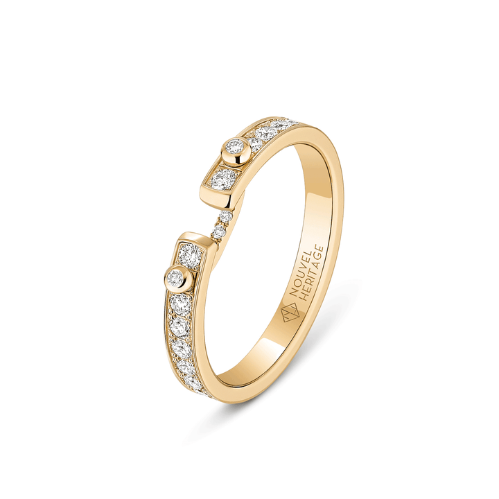 Nouvel Heritage Eternity Tuxedo PM Mood 18k Yellow Gold RIng