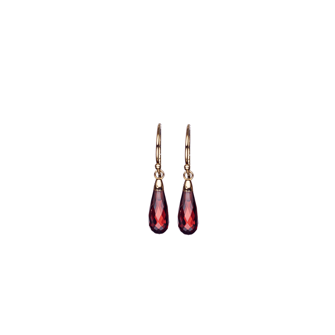 Calypso 14k Yellow Gold and Garnet Earrings