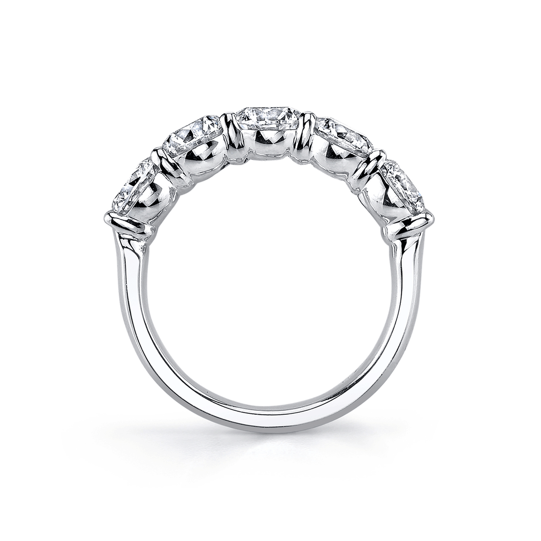 Platinum and 5 Oval Diamond 2.52 Total Weight Band