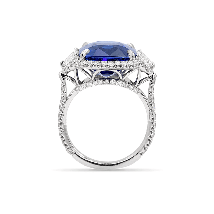 Private Reserve Platinum and Blue Sapphire 11.93 Total Weight Ring
