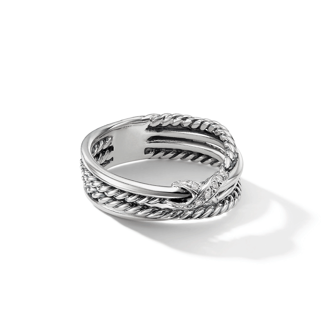 David Yurman X Collection Ring with Diamonds,6mm