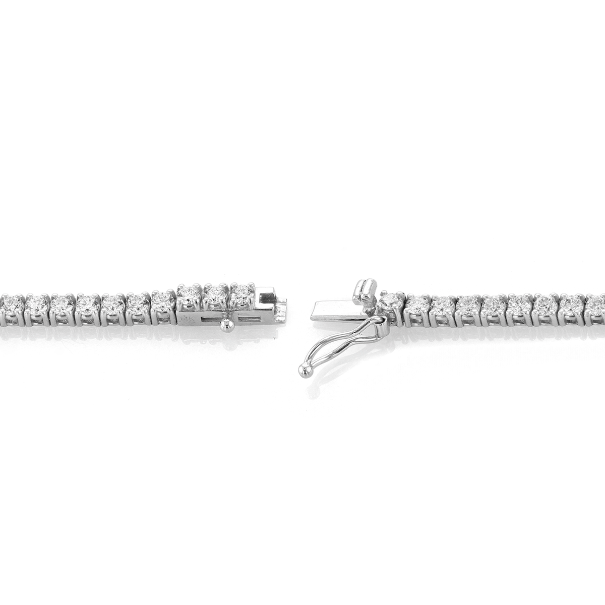 Hamilton Line Collection 14k White Gold and 8.64 Total Weight Diamond 18 Inch Necklace