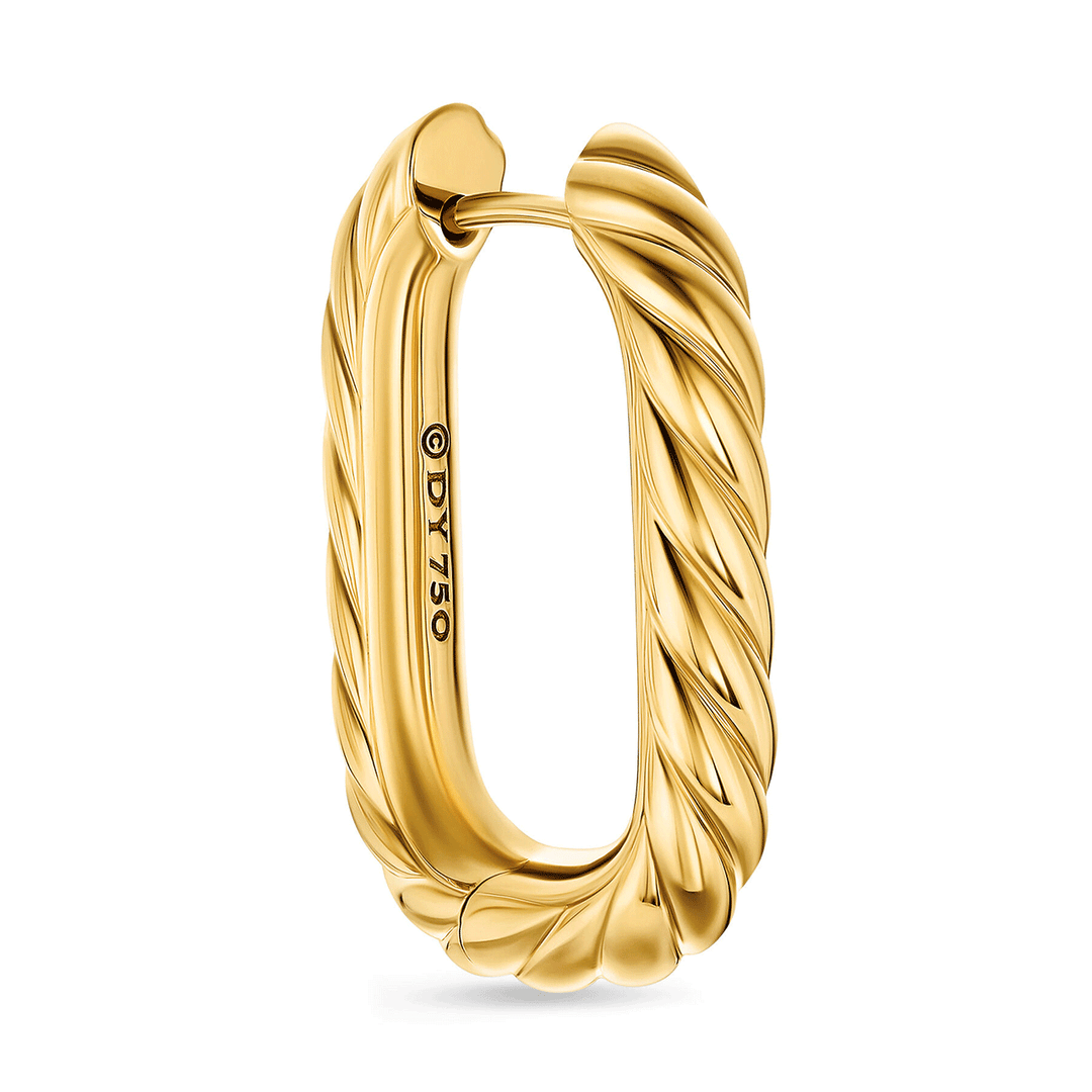 David Yurman DY Madison® Cable Hoop Earrings 18K Yellow Gold, 24.3mm