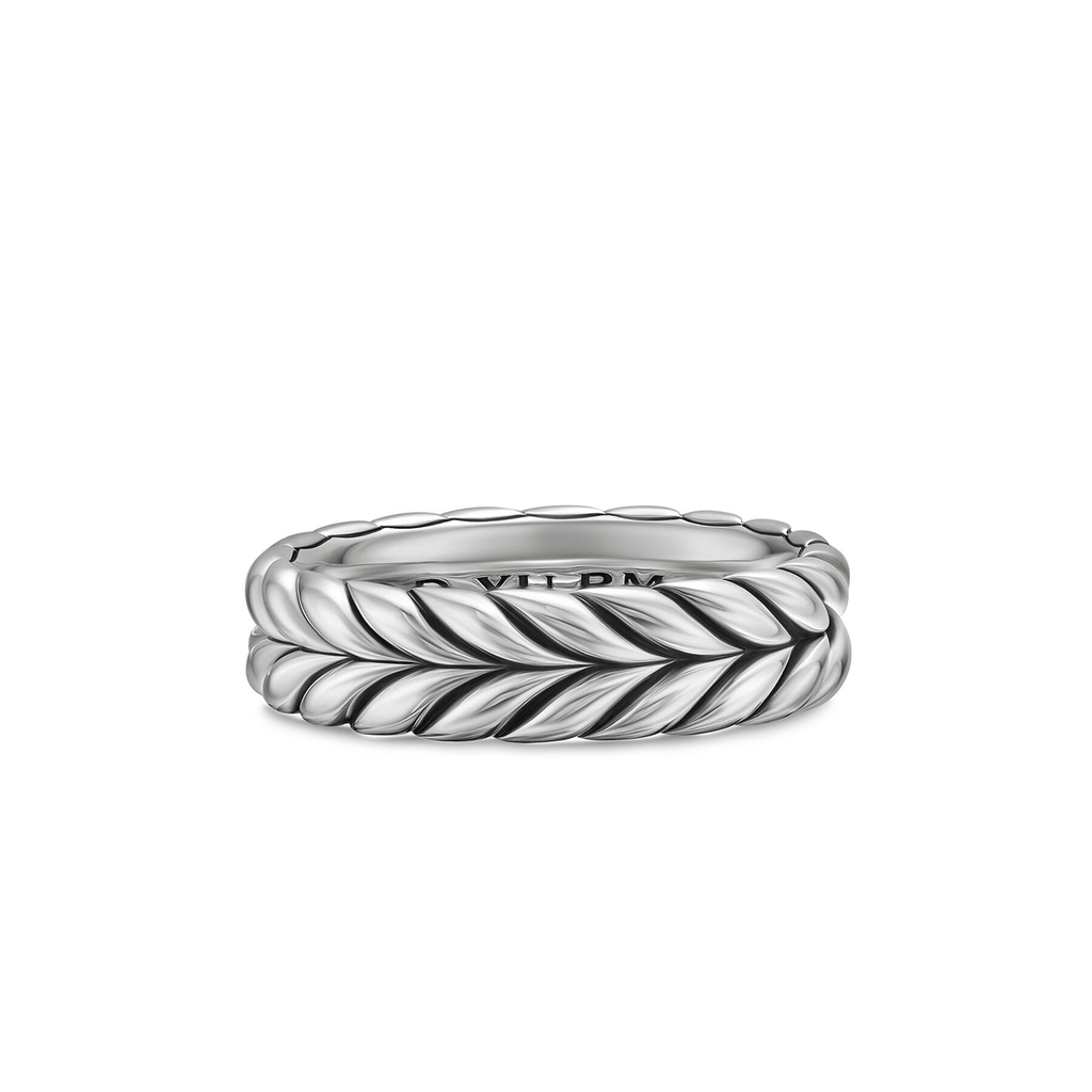 David Yurman Chevron Band Ring Sterling Silver, 6.2mm