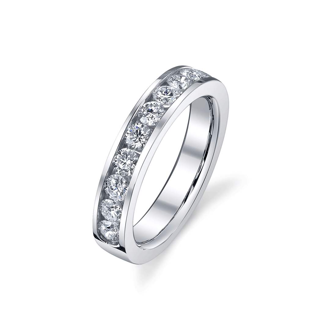 Hamilton Duet Collection 18k White Gold and 1.00 Total Weight Diamond Wedding Band
