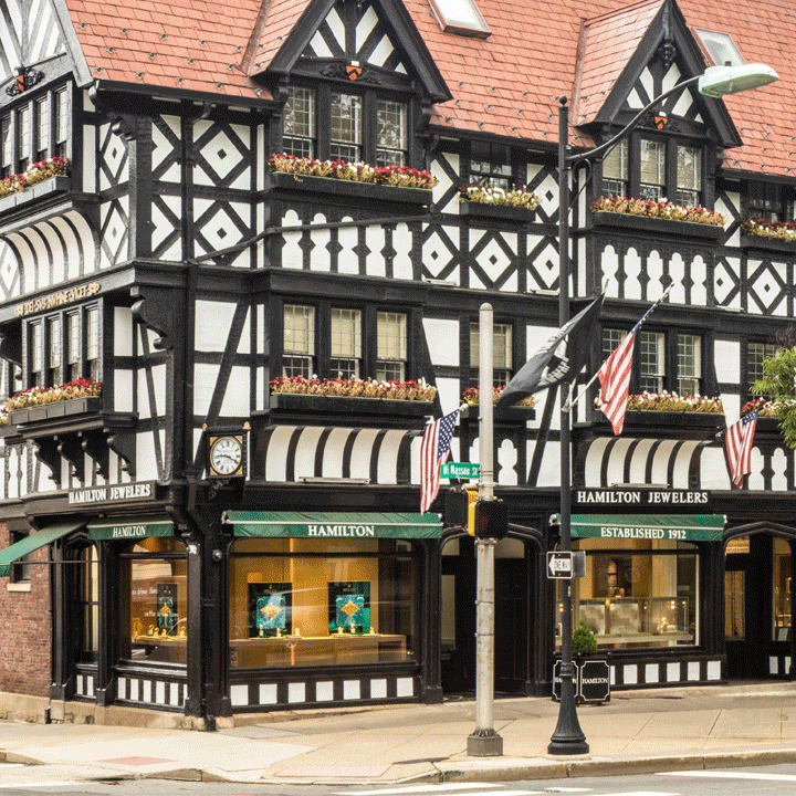 The Hamilton Jewelers Tudor-style flagship on Nassau Street, Princeton